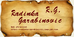 Radinka Garabinović vizit kartica